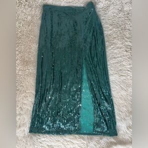 Green Sequined Skirt